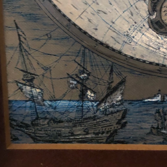 Nova Totivs Terrarvm Orbis Geographica World Map Foil Framed 14.5x12.5" - Picture 7 of 10